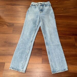 Abercrombie & Fitch 90s Straight Jeans Womens 24 Curve Love Ultra HighRise Light